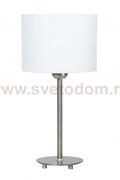 Настольный светильник Crocus Glade T2 01 01g металл(мат.ник.)/ткань(белая), D30/Н60см,ос.D16см,1*Е27