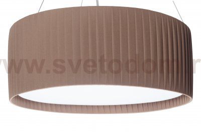 Подвесной светильник Crocus Strip S1 01 05p, металл(ник/сат)/ткань гофре(коричневая),?40/Н20см, 1х Е