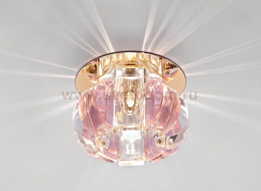 Светильник точечный Ambrella D1057 CL/PI/G золото/розовый G5,3 CRYSTAL SPOT