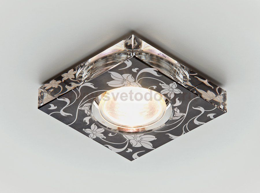 Точечный светильник Ambrella с узором и орнаментом D2035 BK/W