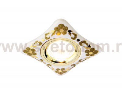 Точечный светильник Ambrella с узором D2065 W/GD