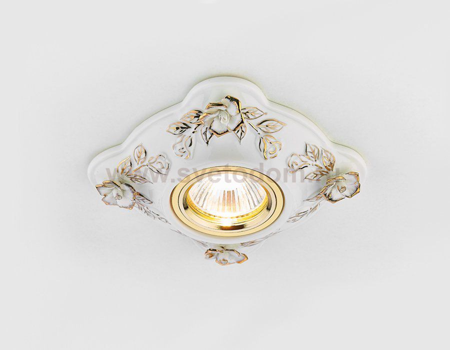 Светильник точечный Ambrella D5504 W/GD белый золото керамика ORGANIC SPOT