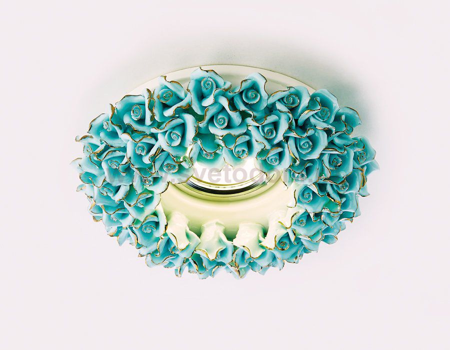 Светильник точечный Ambrella D5505 BL/G небесный/золото керамика ORGANIC SPOT