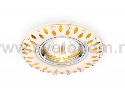 Светильник точечный Ambrella D5533 W/GD белый золотой узор ORGANIC SPOT