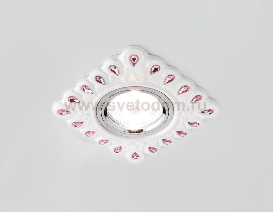 Светильник точечный Ambrella D5550 W/PI белый розовый керамика ORGANIC SPOT
