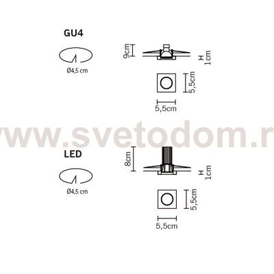Встраиваемый светильник D55F0411 Fabbian