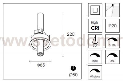 Встраиваемый светильник DA7503DR-A