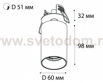 DANNY FR black светильник встраиваемый поворотный