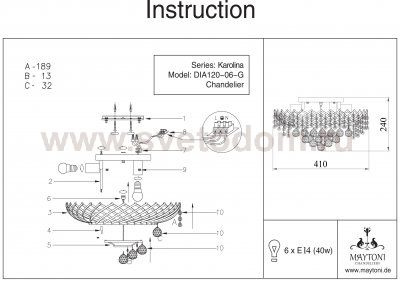 Люстра Maytoni DIA120-06-G DIA120 Karolina