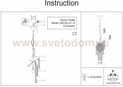 Люстра Maytoni DIA129-01-G Picolla Picolla