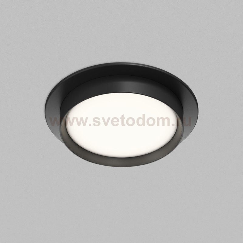 Встраиваемый светильник RATIO, GX53, до 15 Вт, LED, IP20, черный, алюминий, акрил