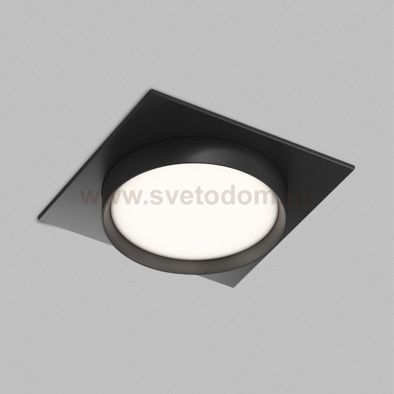 Встраиваемый светильник RATIO, GX53, до 15 Вт, LED, IP20, черный, алюминий, акрил