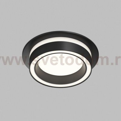 Встраиваемый светильник GLOW, GX53, до 15 Вт, LED, IP20, черный, алюминий, акрил