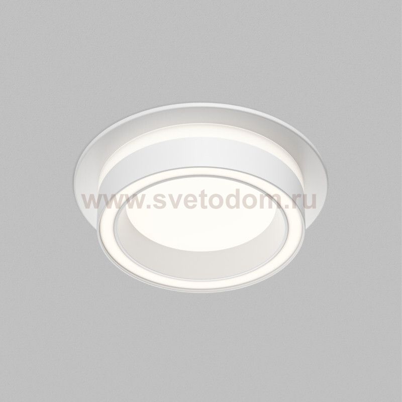 Встраиваемый светильник GLOW, GX53, до 15 Вт, LED, IP20, белый, алюминий, акрил