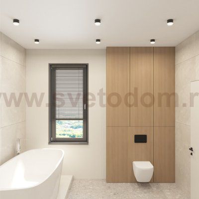 Накладной влагостойкий светильник AQUA, GX53, до 15 Вт, LED, IP44, черный, алюминий, акрил