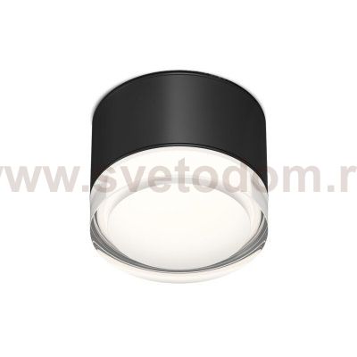 Накладной влагостойкий светильник AQUA, GX53, до 15 Вт, LED, IP44, черный, алюминий, акрил