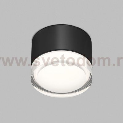 Накладной влагостойкий светильник AQUA, GX53, до 15 Вт, LED, IP44, черный, алюминий, акрил