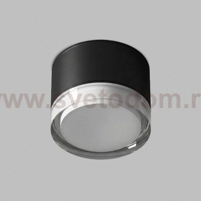 Накладной влагостойкий светильник AQUA, GX53, до 15 Вт, LED, IP44, черный, алюминий, акрил
