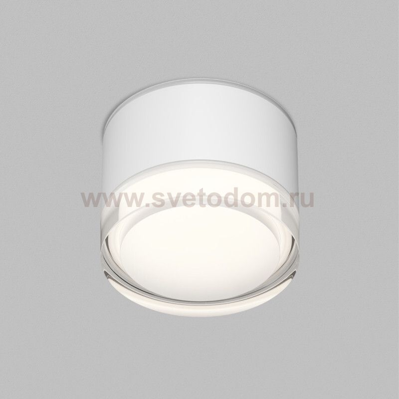 Накладной влагостойкий светильник AQUA, GX53, до 15 Вт, LED, IP44, белый, алюминий, акрил
