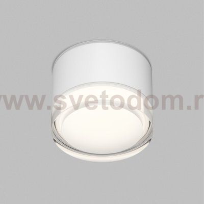 Накладной влагостойкий светильник AQUA, GX53, до 15 Вт, LED, IP44, белый, алюминий, акрил