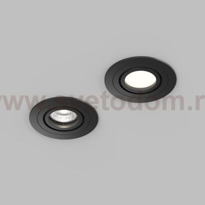 Встраиваемый влагозащищённый светильник HYDRO, IP44, до 15 Вт LED, GU10, алюминий, чёрный