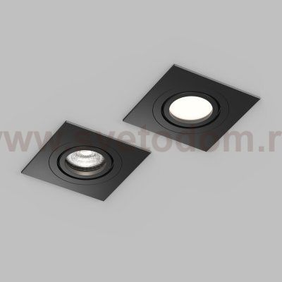 Встраиваемый влагозащищённый светильник HYDRO, IP44, до 15 Вт LED, GU10, алюминий, чёрный