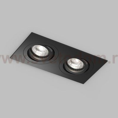 Встраиваемый влагозащищённый светильник HYDRO, IP44, 2?15 Вт LED макс., GU10, алюминий, чёрный