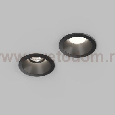 Встраиваемый влагозащищённый светильник COVE, IP44, до 15 Вт LED, GU10, алюминий, чёрный