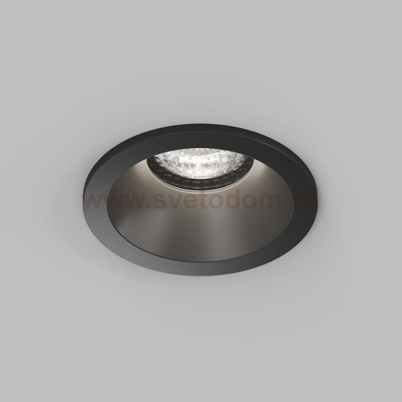 Встраиваемый влагозащищённый светильник COVE, IP44, до 15 Вт LED, GU10, алюминий, чёрный