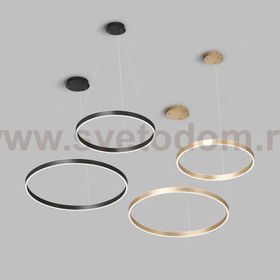 Светильник подвесной RAYDIA, 60 Вт, 3000–4000К, ?800?1500 мм, металл+акрил, черный, свет вверх/вниз