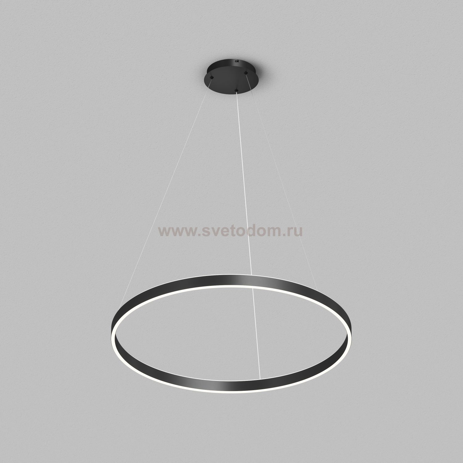 Светильник подвесной RAYDIA, 60 Вт, 3000–4000К, ?800?1500 мм, металл+акрил, черный, свет вверх/вниз