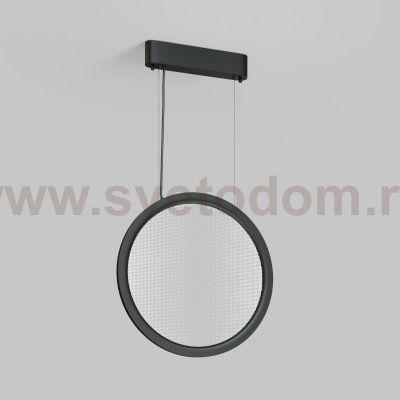 Подвесной светильник вертикальный VEIL, 25 Вт, ?450?1950 мм, LED 2700-6000K, IP20, пульт Д/У (в комплекте), черный, алюминий, акрил