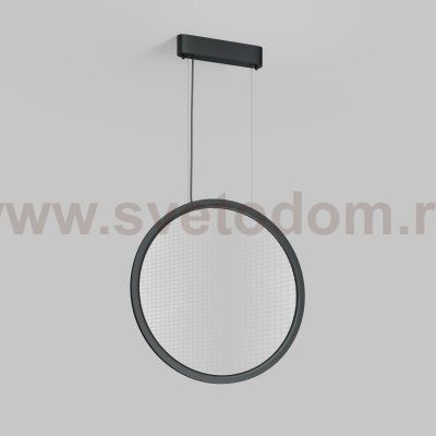 Подвесной светильник вертикальный VEIL, 35 Вт, ?600?2100 мм, LED 2700-6000K, IP20, пульт Д/У (в комплекте), черный, алюминий, акрил