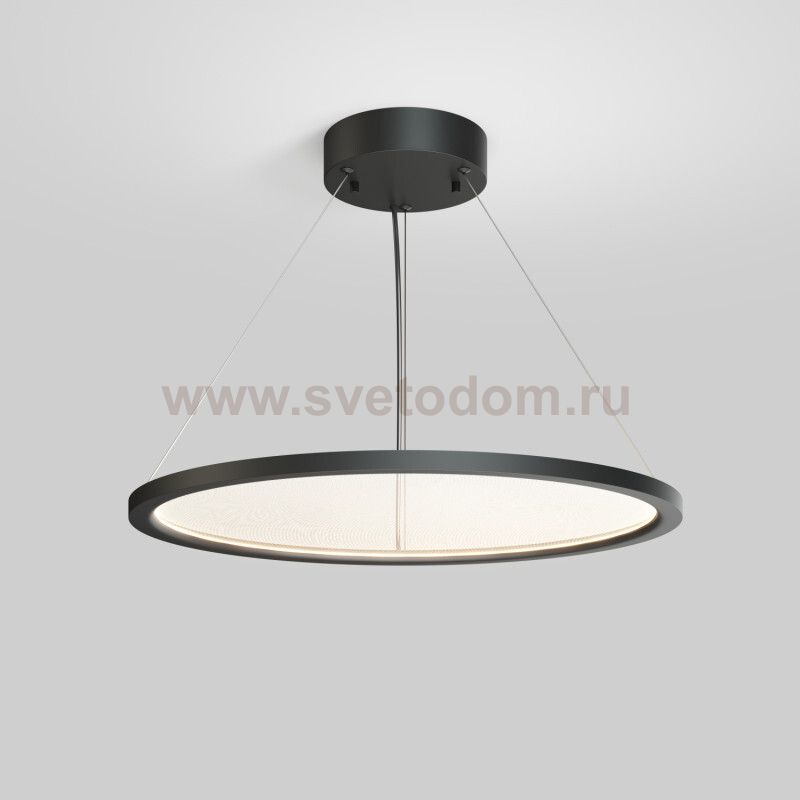 Подвесной светильник горизонтальный VEIL, 35 Вт, ?600?В1500 мм, LED 2700-6000K, IP20, пульт Д/У (в комплекте), черный, алюминий, акрил