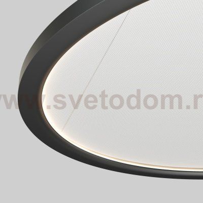Подвесной светильник горизонтальный VEIL, 35 Вт, ?600?В1500 мм, LED 2700-6000K, IP20, пульт Д/У (в комплекте), черный, алюминий, акрил
