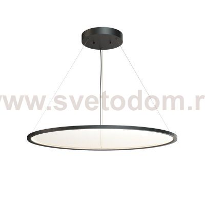 Подвесной светильник горизонтальный VEIL, 80 Вт, ?1000?В1500 мм, LED 2700-6000K, IP20, пульт Д/У (в комплекте), черный, алюминий, акрил