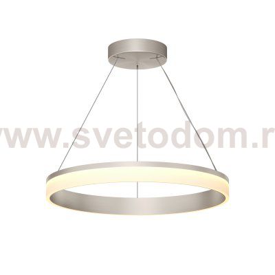 Подвесной светильник RING, ?600 мм, LED, 38Вт, 3000К, алюминий+акрил, сатин. никель