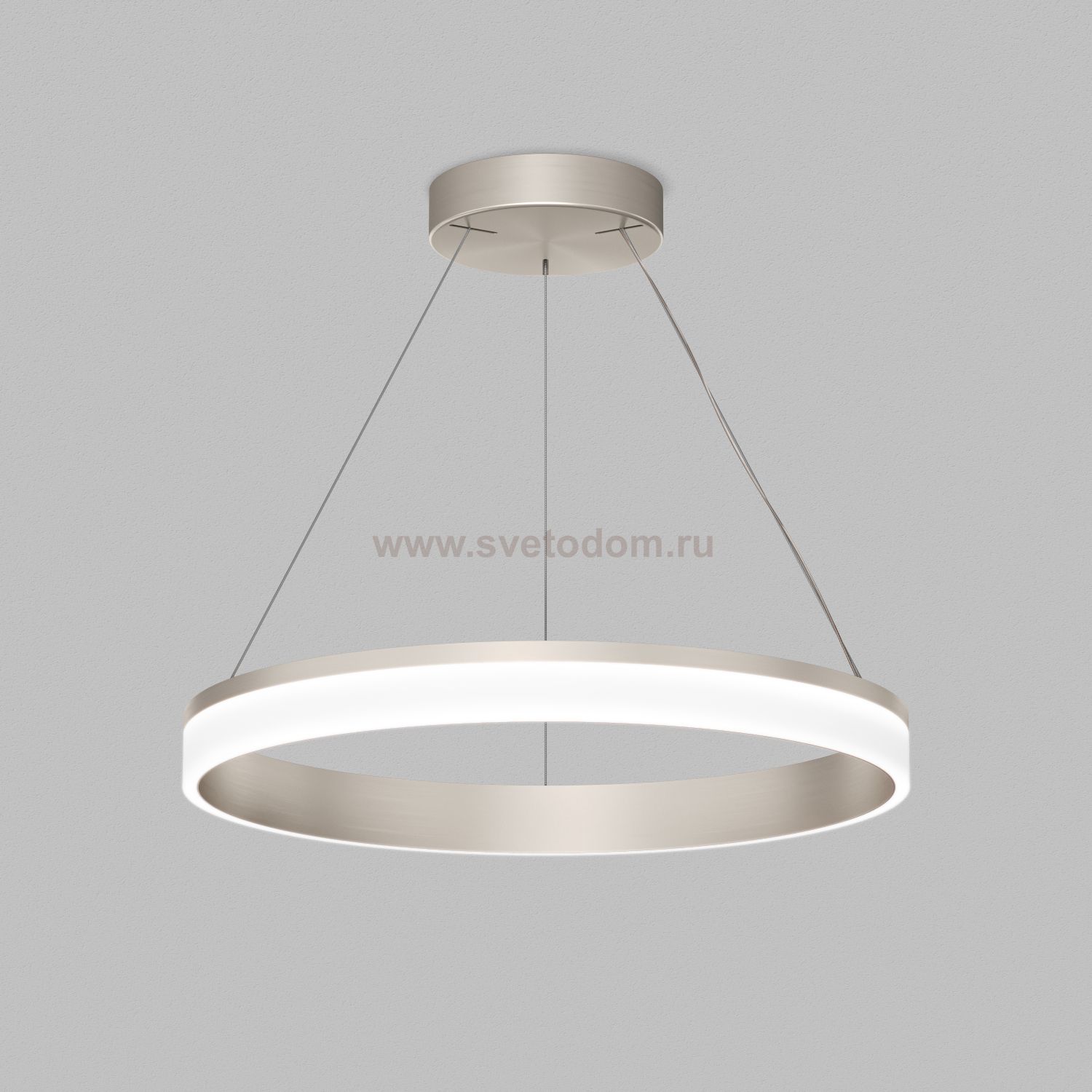 Подвесной светильник RING, ?600 мм, LED, 38Вт, 4000К, алюминий+акрил, сатин. никель