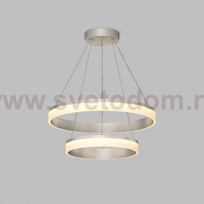 Подвесной светильник RING, ?600+400 мм, LED, 63Вт, 3000К, алюминий+акрил, сатин. никель