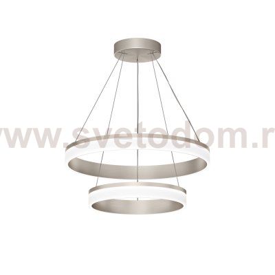 Подвесной светильник RING, ?600+400 мм, LED, 63Вт, 4000К, алюминий+акрил, сатин. никель