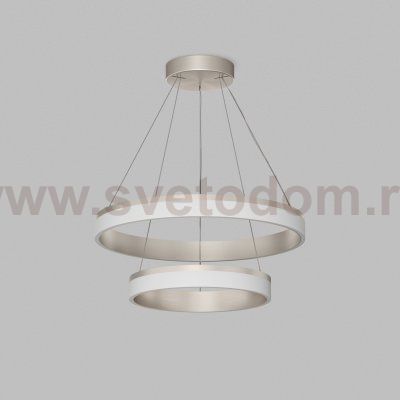 Подвесной светильник RING, ?600+400 мм, LED, 63Вт, 4000К, алюминий+акрил, сатин. никель