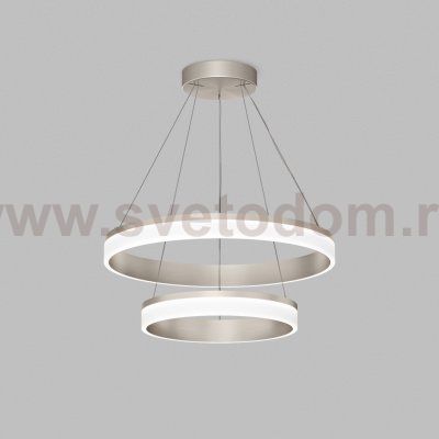 Подвесной светильник RING, ?600+400 мм, LED, 63Вт, 4000К, алюминий+акрил, сатин. никель