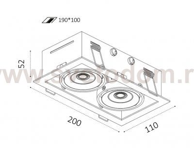 DL 3033 white 4000K светильник встраиваемый поворотный