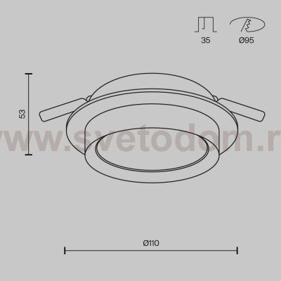 Встраиваемый светильник Voltega DL-VGL086-GX53-RD-WB