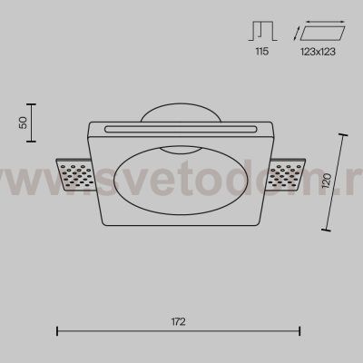 Встраиваемый светильник Maytoni DL001-1-01-W-1 Gyps Modern