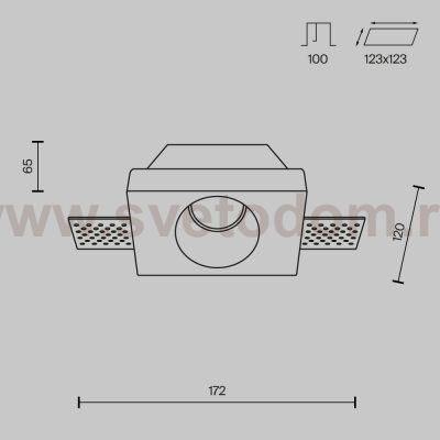 Встраиваемый светильник Maytoni DL001-WW-01-W Gyps Modern