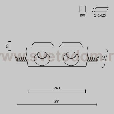 Встраиваемый светильник Maytoni DL002-WW-02-W Gyps Modern