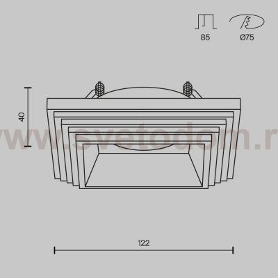 Встроенный светильник Maytoni DL005-1-01-W Gyps