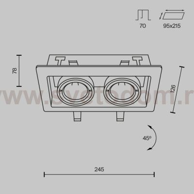 Встроенный светильник Maytoni DL008-2-02-B Metal