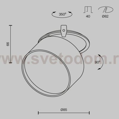 Встраиваемый светильник Maytoni DL024-12W-DTW-BMG Onda